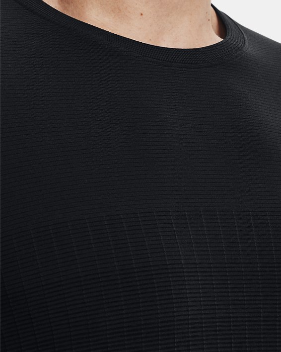 Men's UA Seamless Lux Short Sleeve in Black image number 3